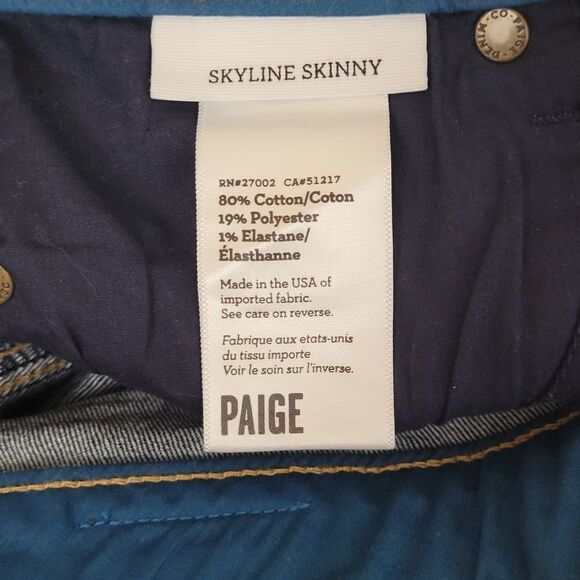 Paige Skyline Skinny Jeans Size 26 inch Waist - Picture 9 of 13